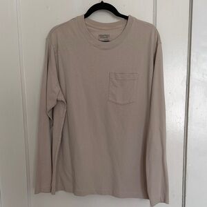 Patagonia Men's Long-Sleeve Pocket Tee in Light Beige